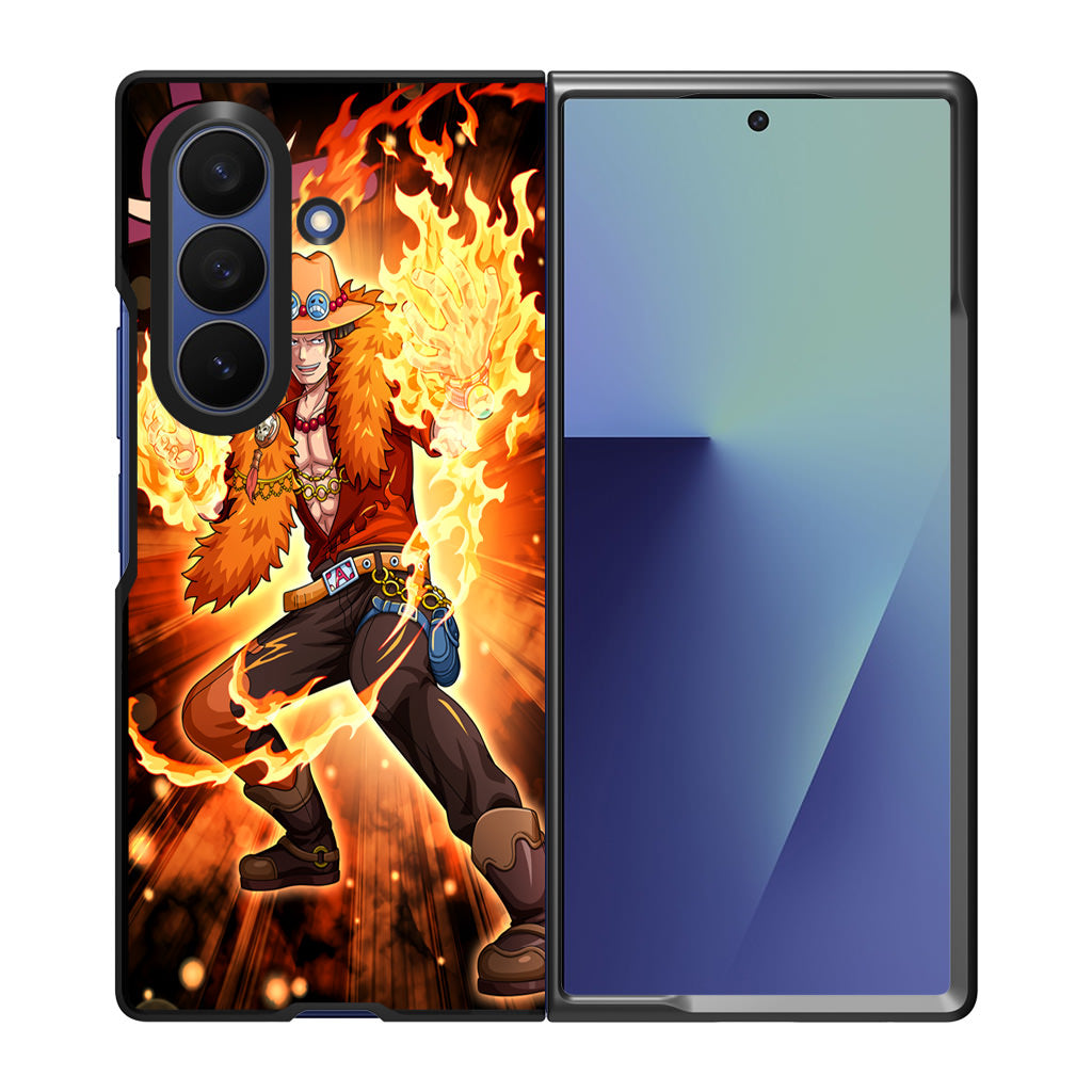 Portgas D Ace Fire Power Samsung Galaxy Z Fold 7 Case