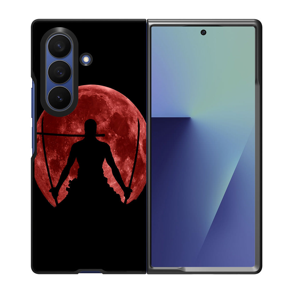 Silhouette Of Zoro In Santoryu Mode Samsung Galaxy Z Fold 7 Case
