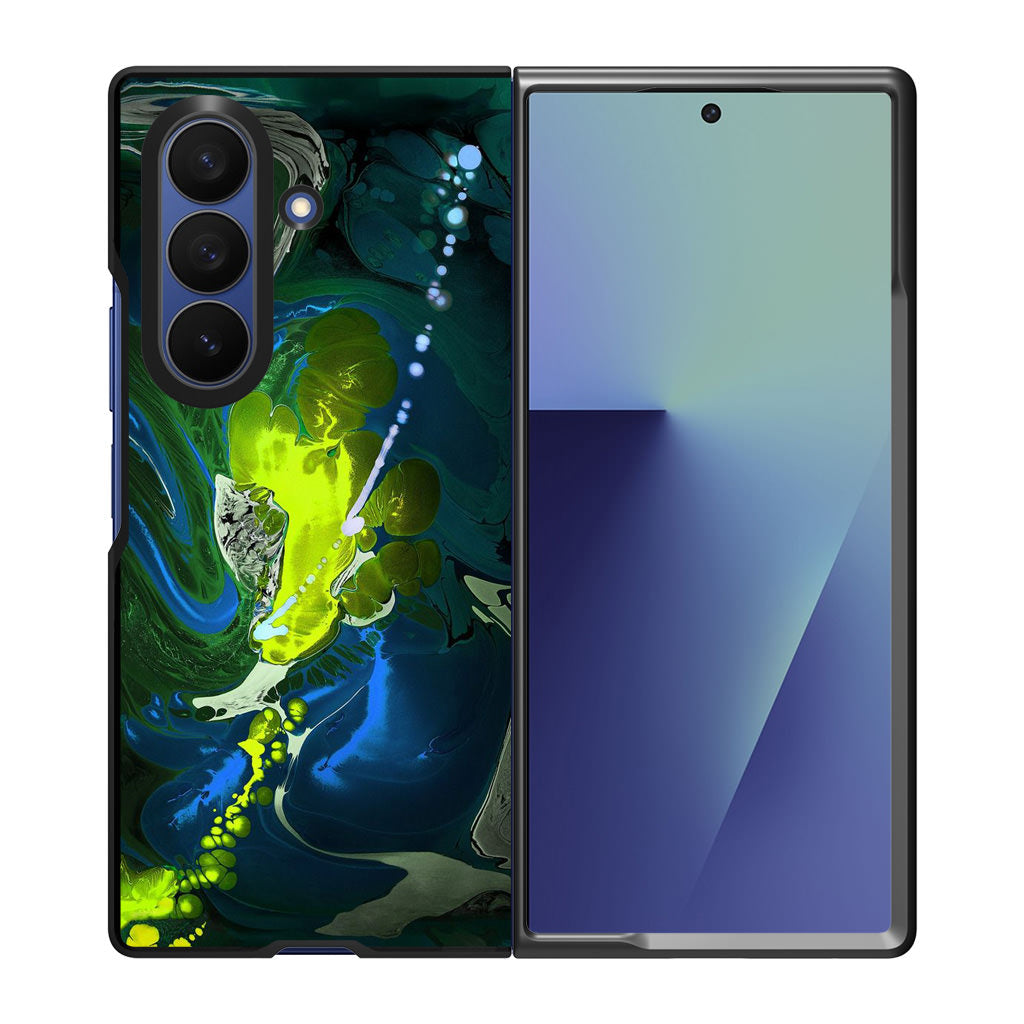 Abstract Green Blue Art Samsung Galaxy Z Fold 7 Case