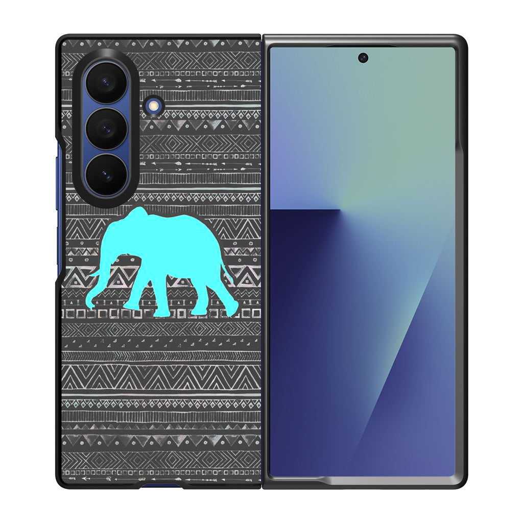 Aztec Elephant Turquoise Samsung Galaxy Z Fold 7 Case