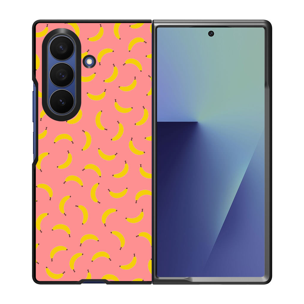 Bananas Fruit Pattern Pink Samsung Galaxy Z Fold 7 Case