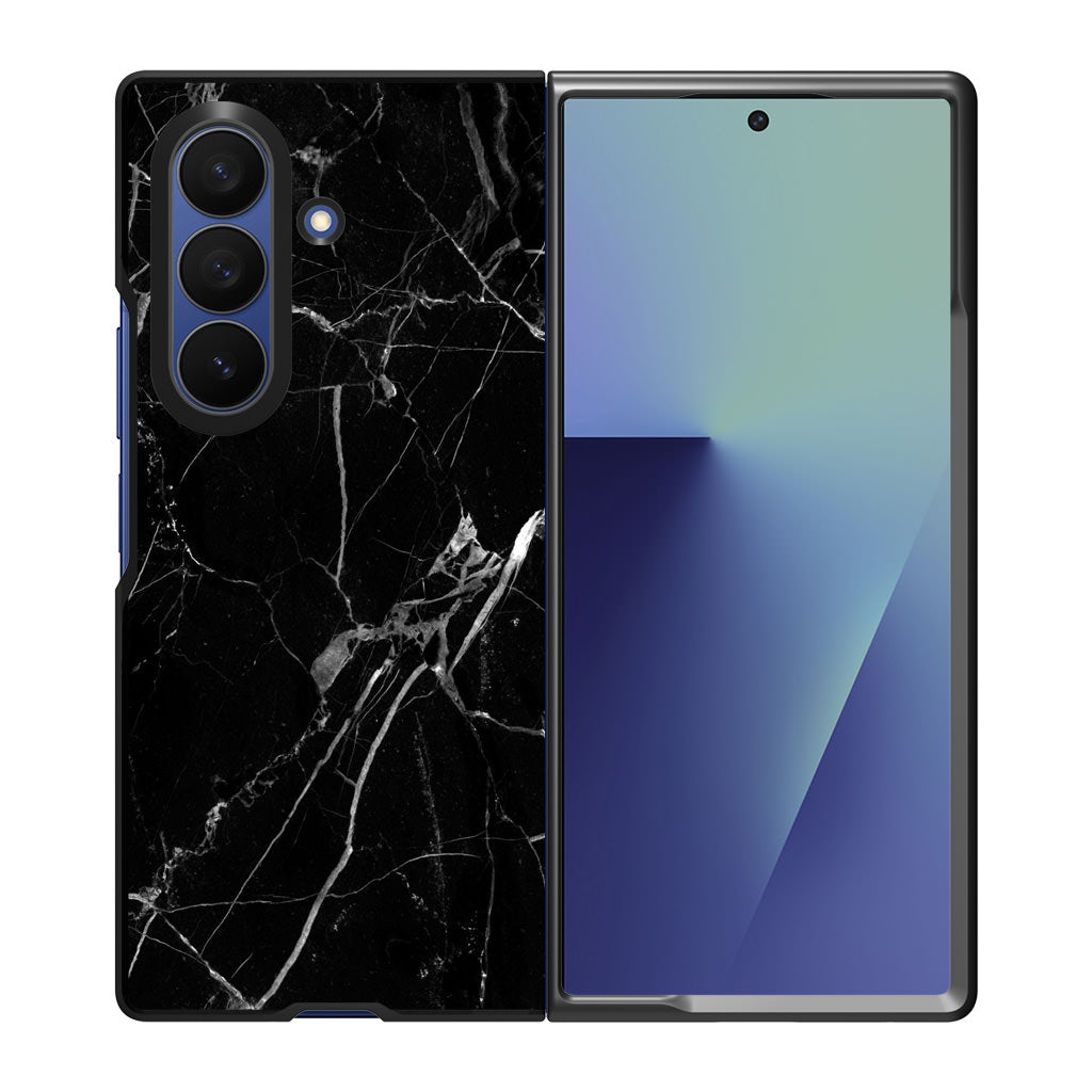 Black Marble Samsung Galaxy Z Fold 7 Case