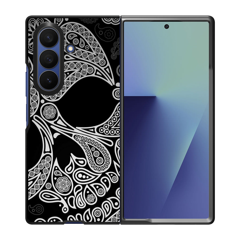 Black Skull Samsung Galaxy Z Fold 7 Case