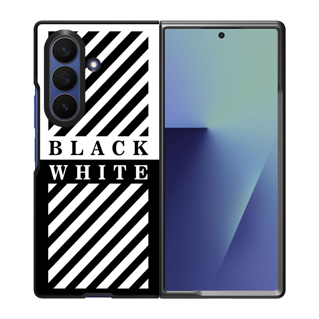 Black White Stripes Samsung Galaxy Z Fold 7 Case