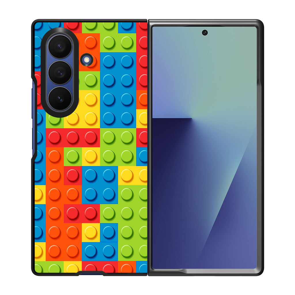 Blocks Rainbow Pattern Samsung Galaxy Z Fold 7 Case