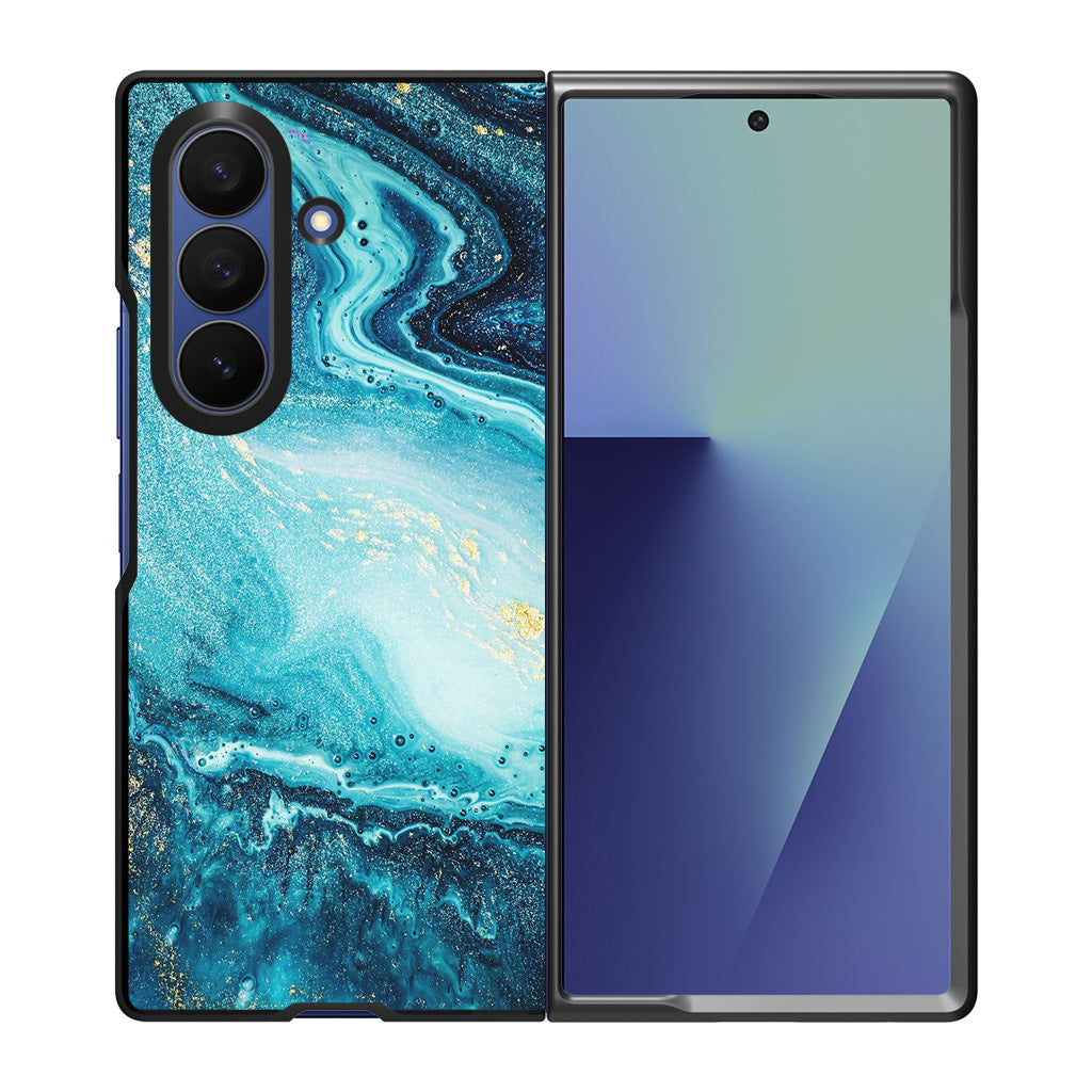 Blue Water Glitter Samsung Galaxy Z Fold 7 Case