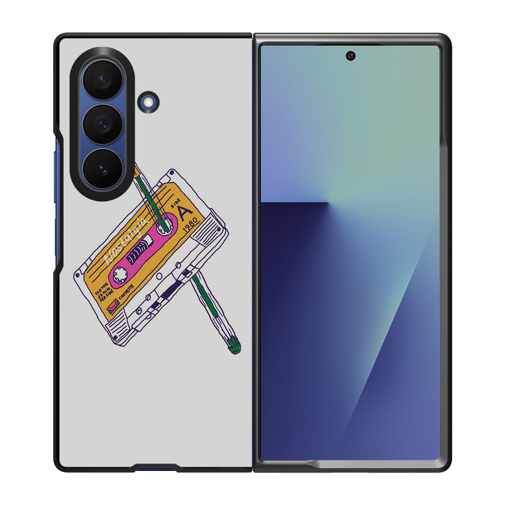 Cassete Tape Old Samsung Galaxy Z Fold 7 Case