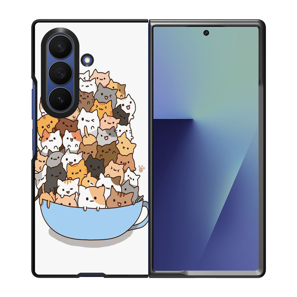 Cats on A Bowl Samsung Galaxy Z Fold 7 Case