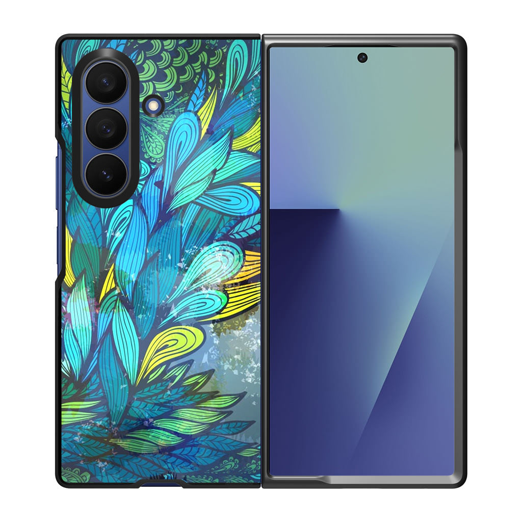 Colorful Art in Blue Samsung Galaxy Z Fold 7 Case