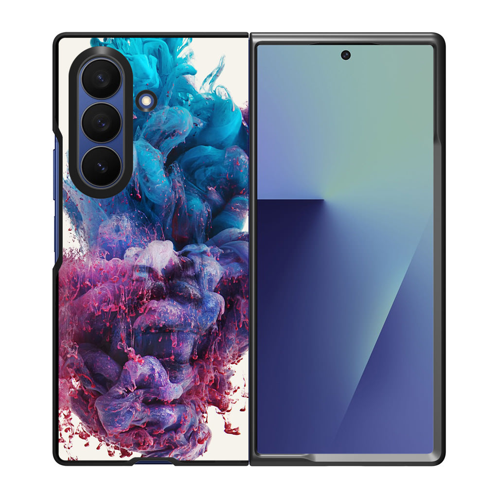 Colorful Dust Art on White Samsung Galaxy Z Fold 7 Case