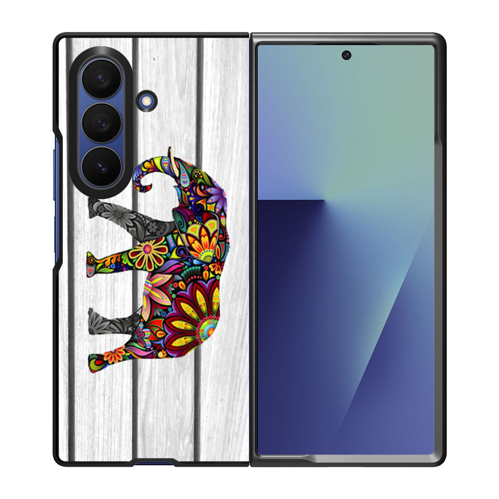 Colorful Elephant Flower Samsung Galaxy Z Fold 7 Case