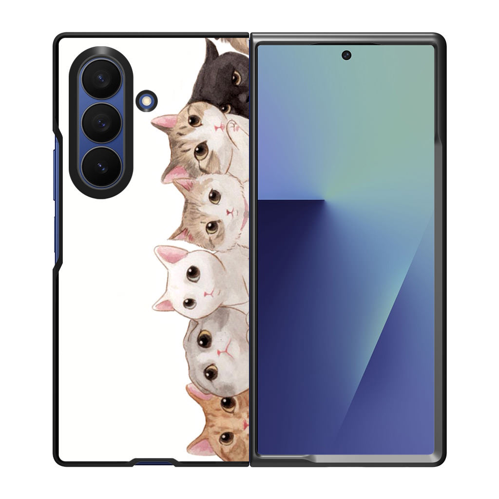 Cute Cats Vertical Samsung Galaxy Z Fold 7 Case