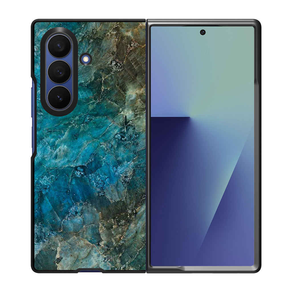 Deep Ocean Marble Samsung Galaxy Z Fold 7 Case