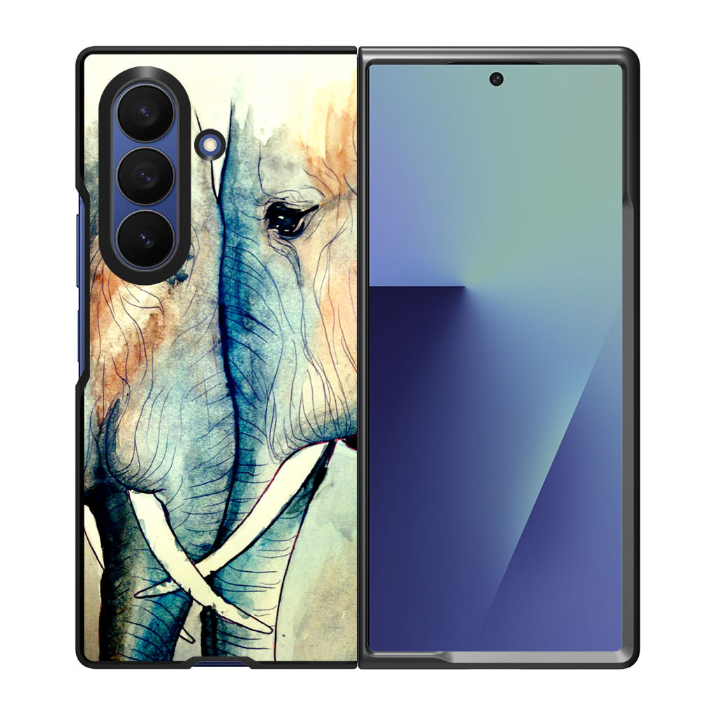 Elephants Sadness Samsung Galaxy Z Fold 7 Case