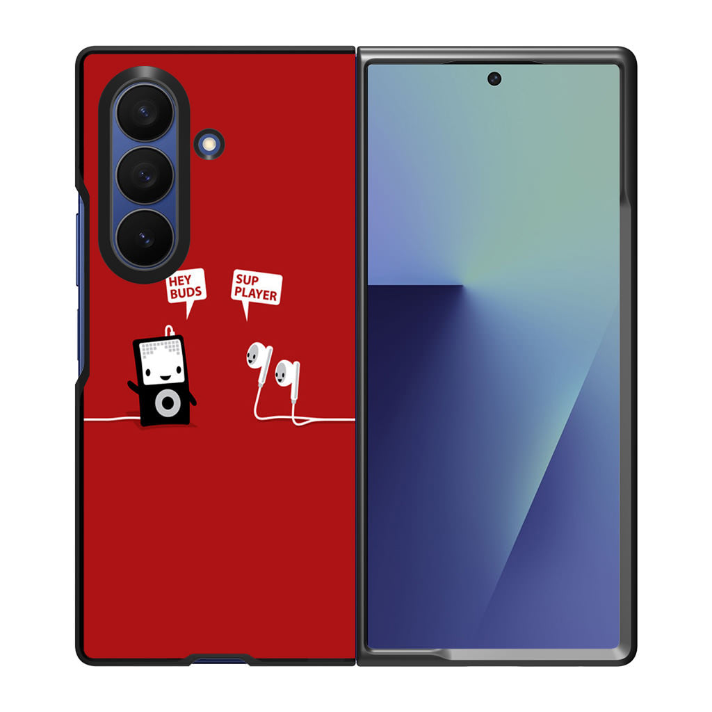 Funny Music Headphones Player Buds Samsung Galaxy Z Fold 7 Case