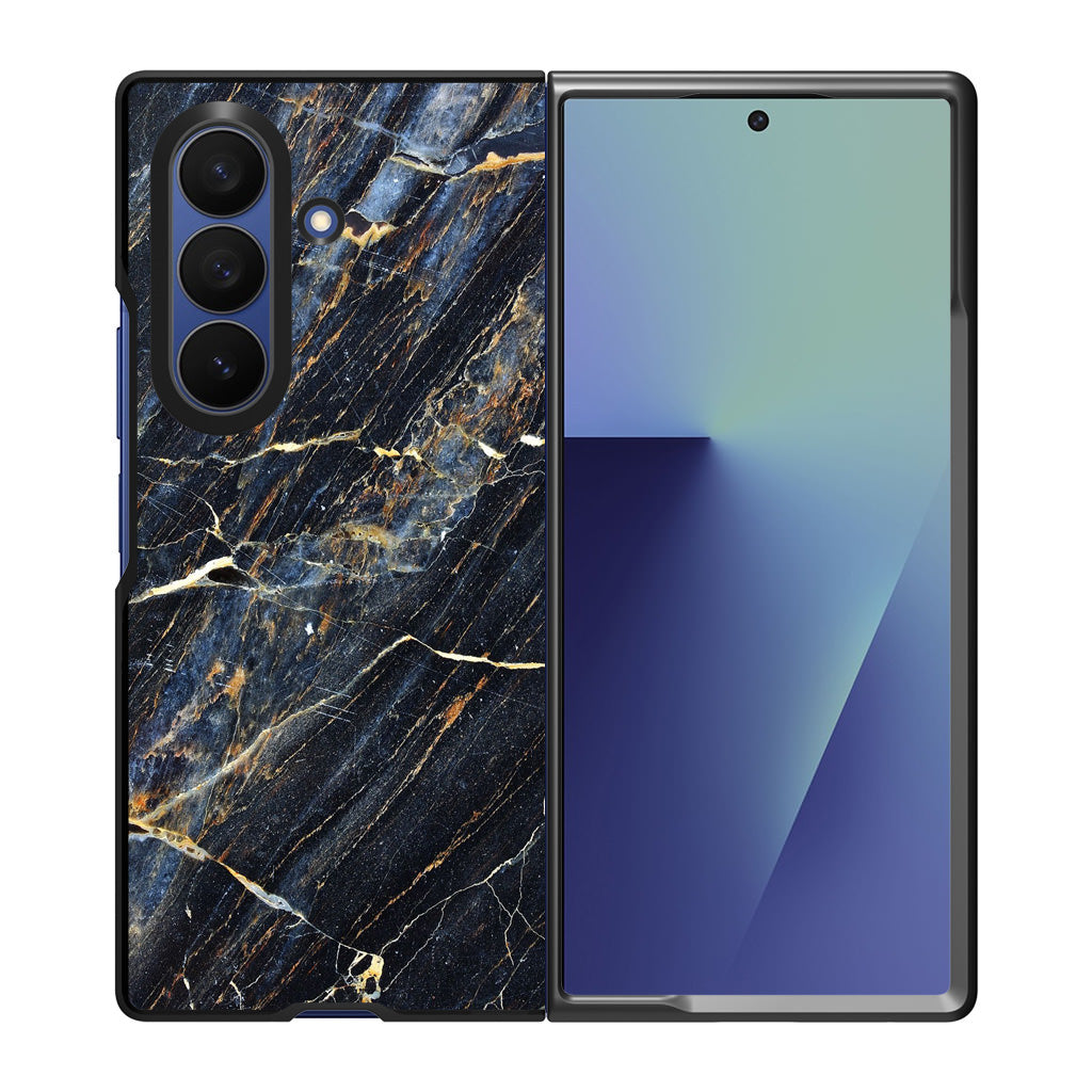 Golden Black Marble Samsung Galaxy Z Fold 7 Case