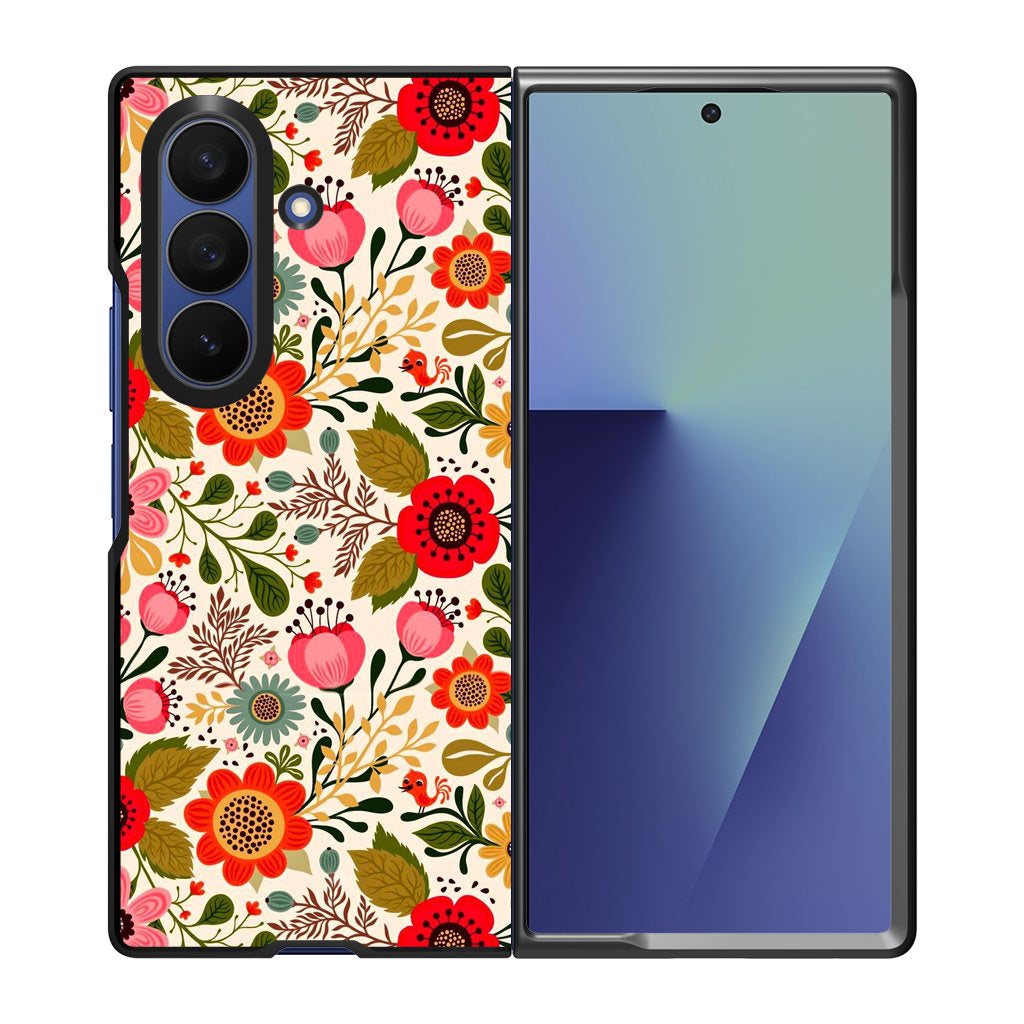Hello Spring Pattern Samsung Galaxy Z Fold 7 Case