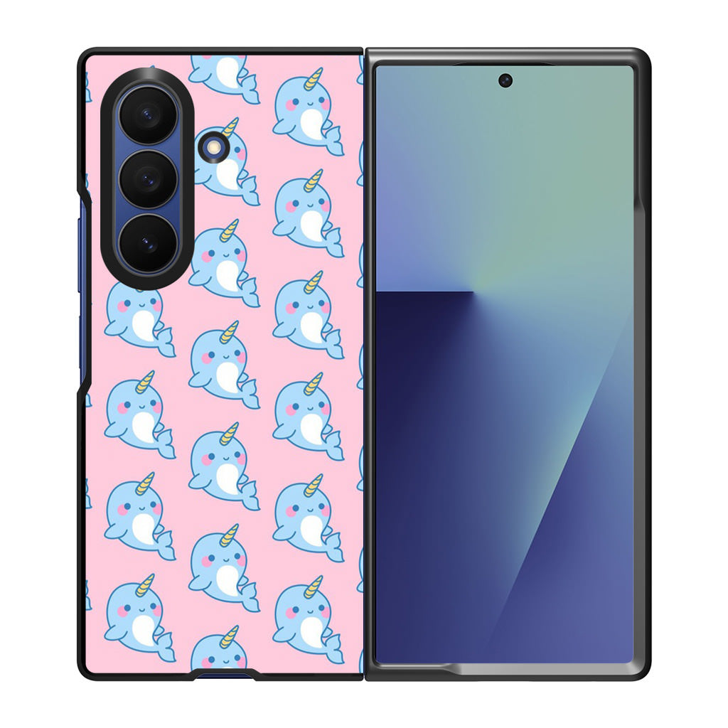 Horned Whales Pattern Samsung Galaxy Z Fold 7 Case
