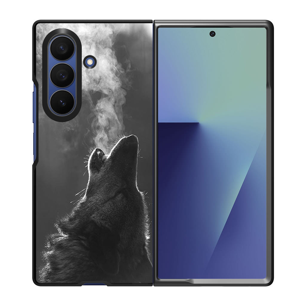 Howling Wolves Black and White Samsung Galaxy Z Fold 7 Case