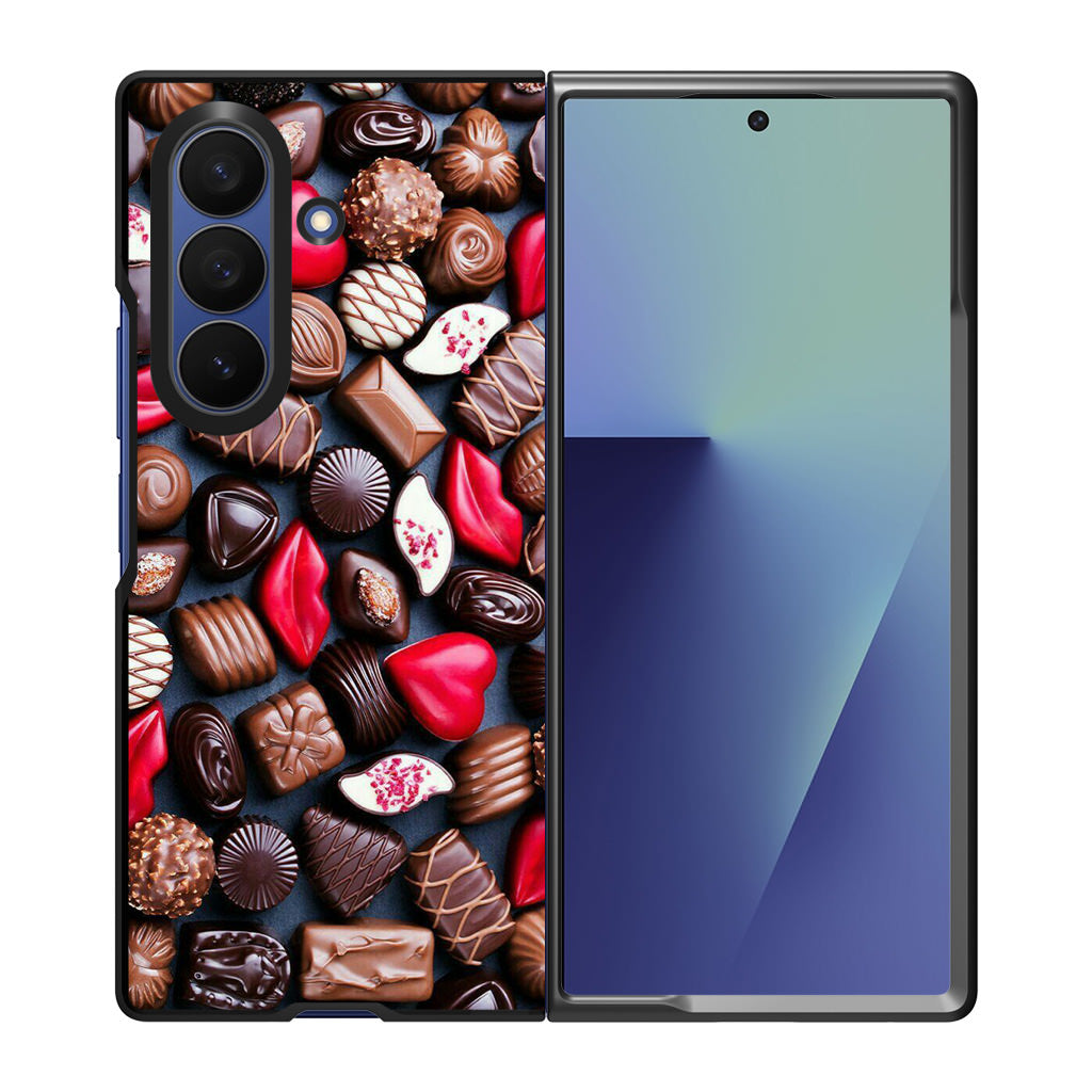 I Love Choco Pattern Samsung Galaxy Z Fold 7 Case