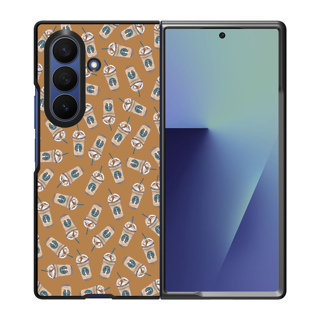 Iced Cappuccinos Lover Pattern Samsung Galaxy Z Fold 7 Case