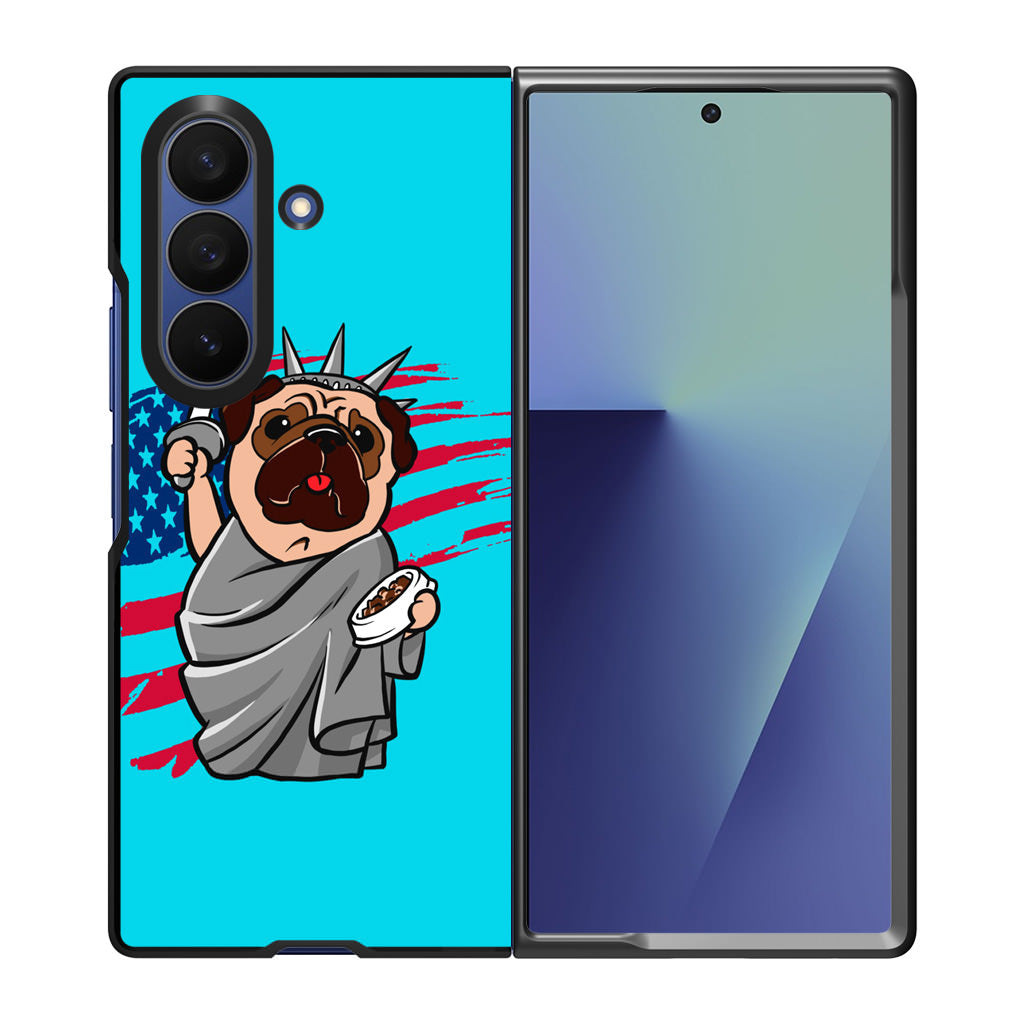 Independence Day Pug Samsung Galaxy Z Fold 7 Case