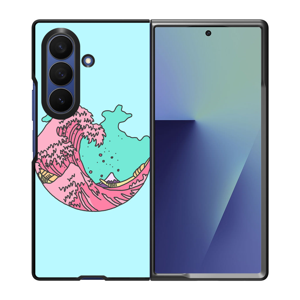 Japanese Pastel Wave Samsung Galaxy Z Fold 7 Case