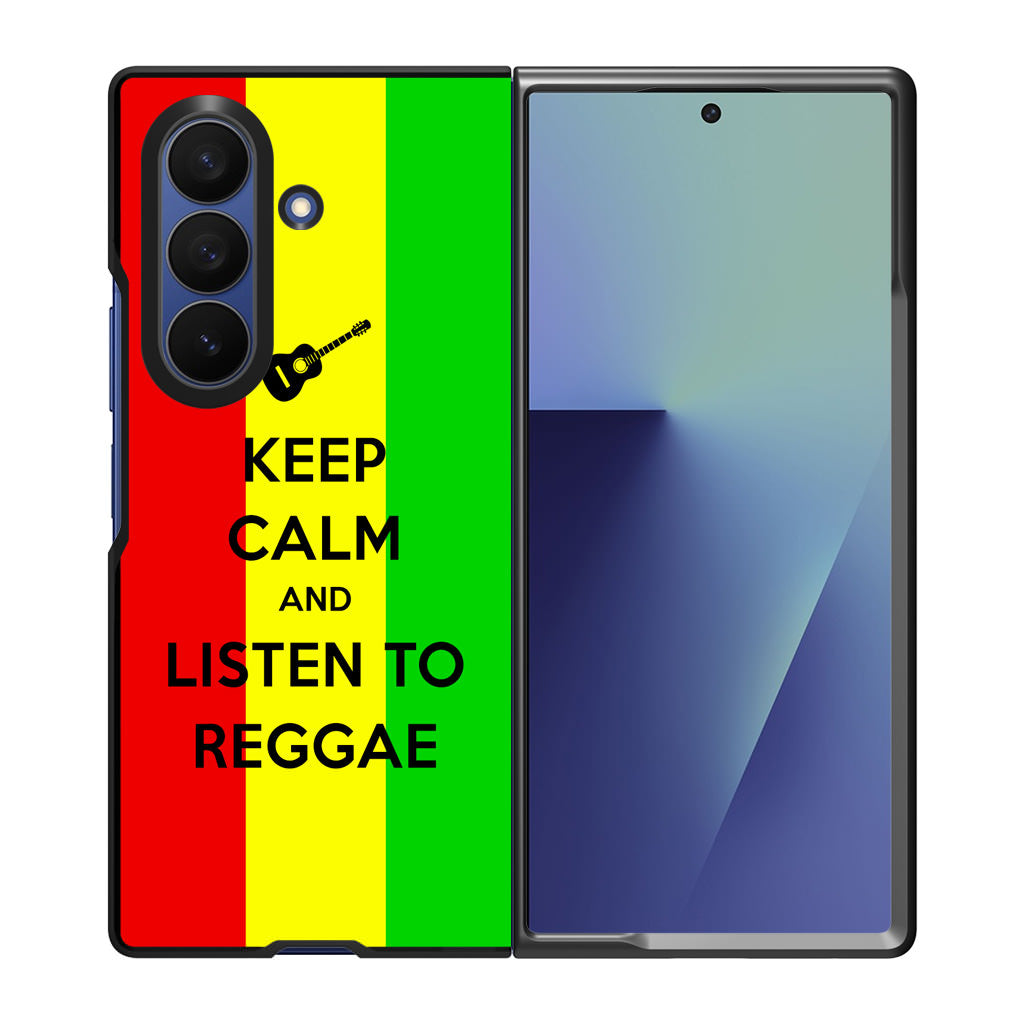 Keep Calm and Listen to Reggae Samsung Galaxy Z Fold 7 Case