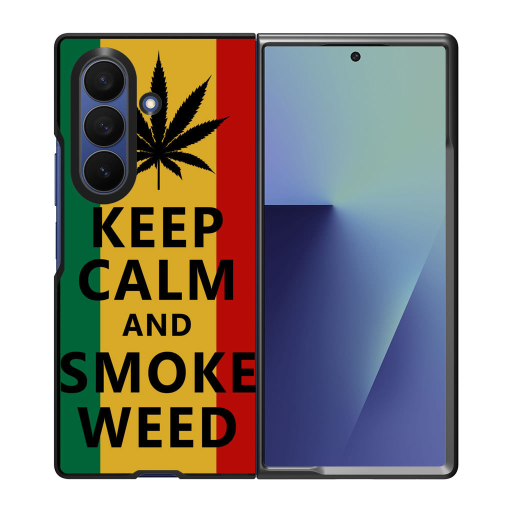 Keep Calm And Smoke Weed Samsung Galaxy Z Fold 7 Case