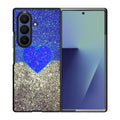 Love Glitter Blue and Grey Samsung Galaxy Z Fold 7 Case
