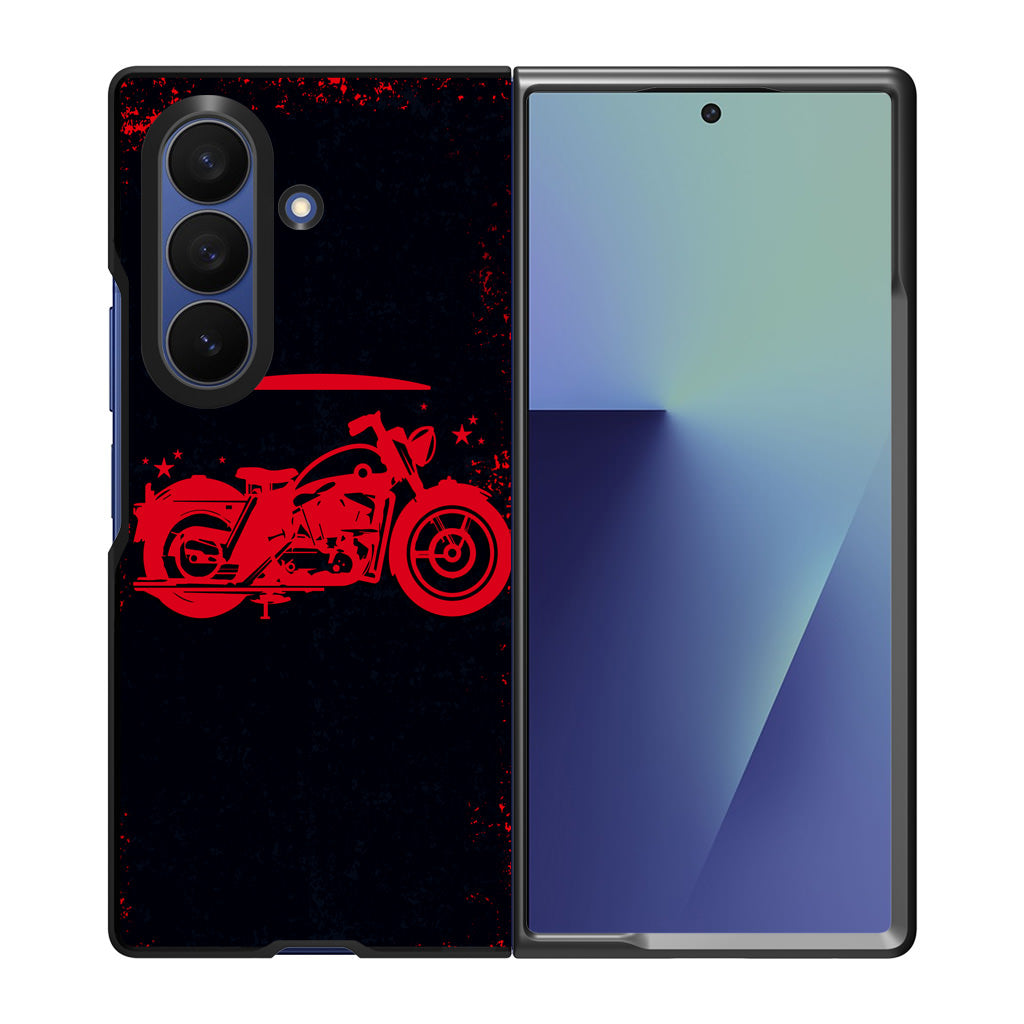 Motorcycle Red Art Samsung Galaxy Z Fold 7 Case