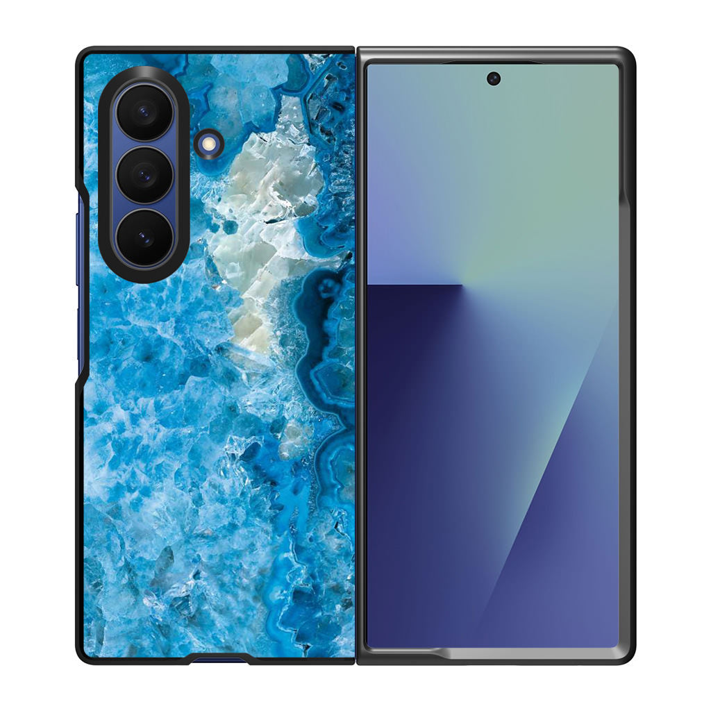 Navy Blue Marble Samsung Galaxy Z Fold 7 Case