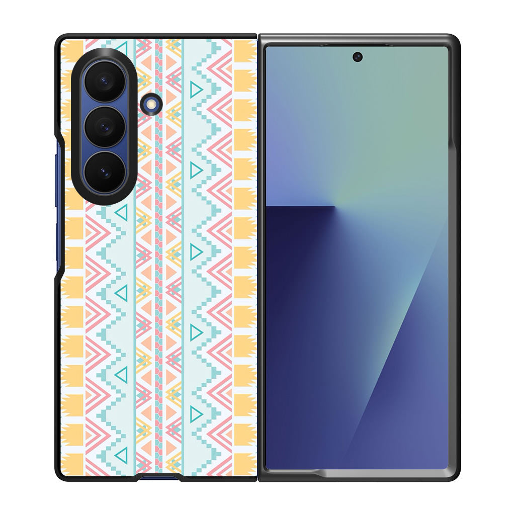 Peach Aztec Pattern Samsung Galaxy Z Fold 7 Case
