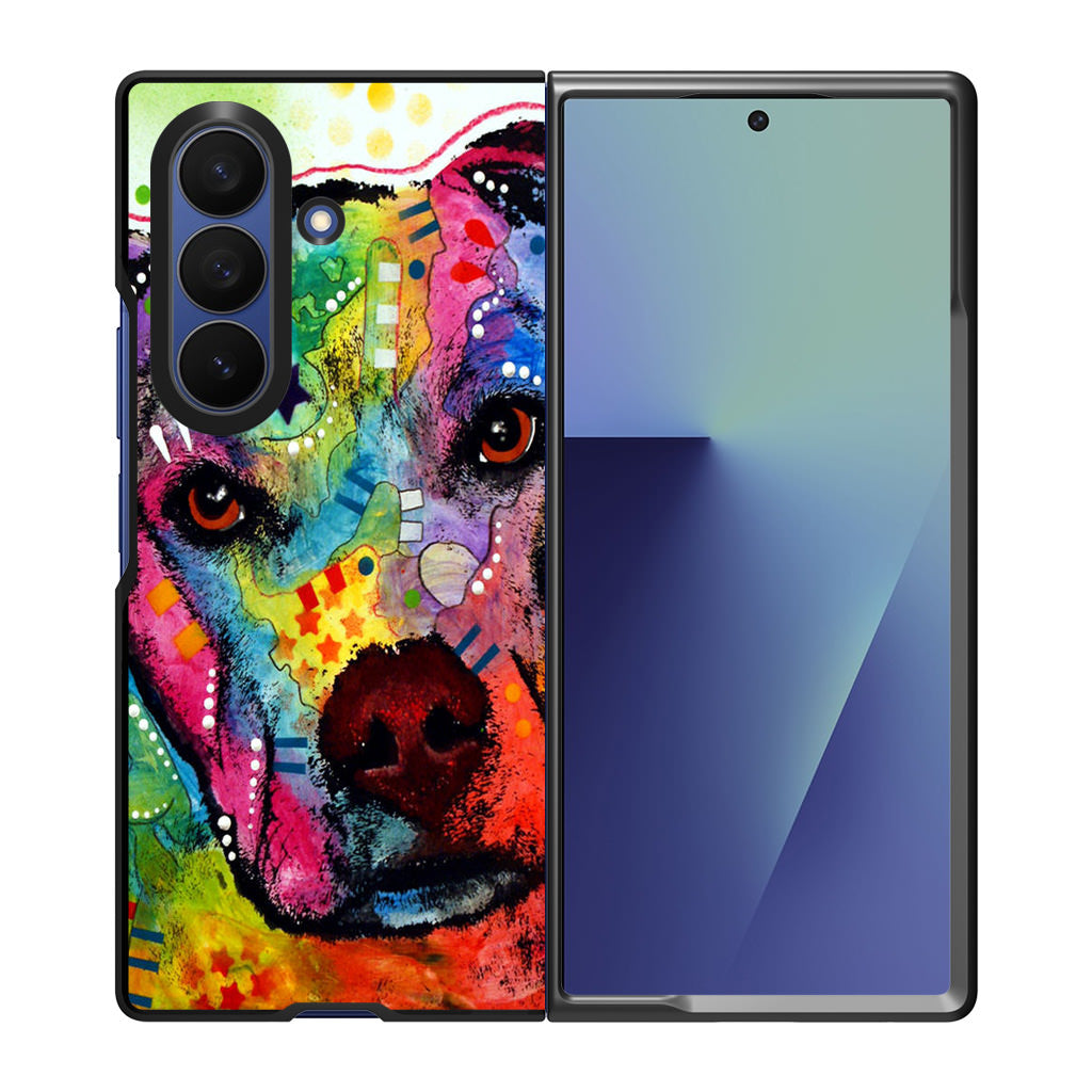 Pitbull Love Painting Samsung Galaxy Z Fold 7 Case
