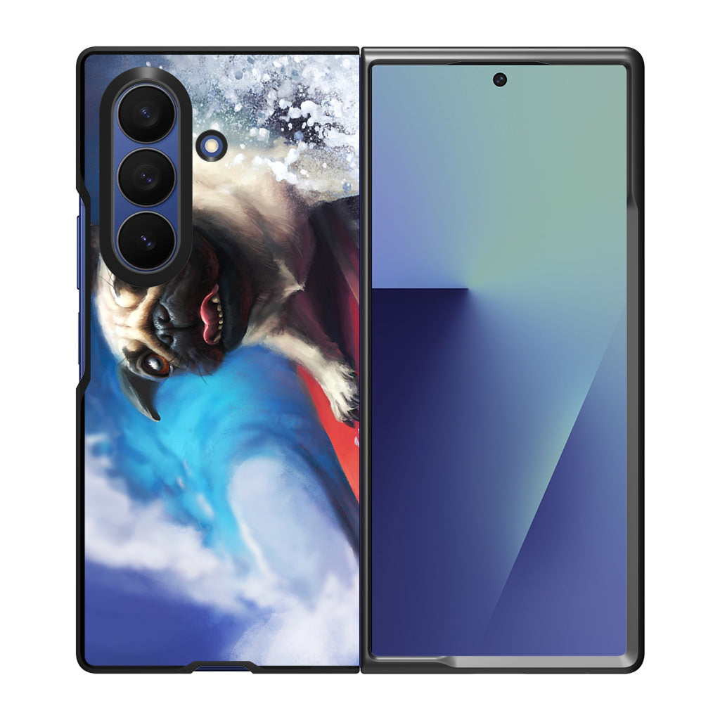 Pug Surfers Samsung Galaxy Z Fold 7 Case