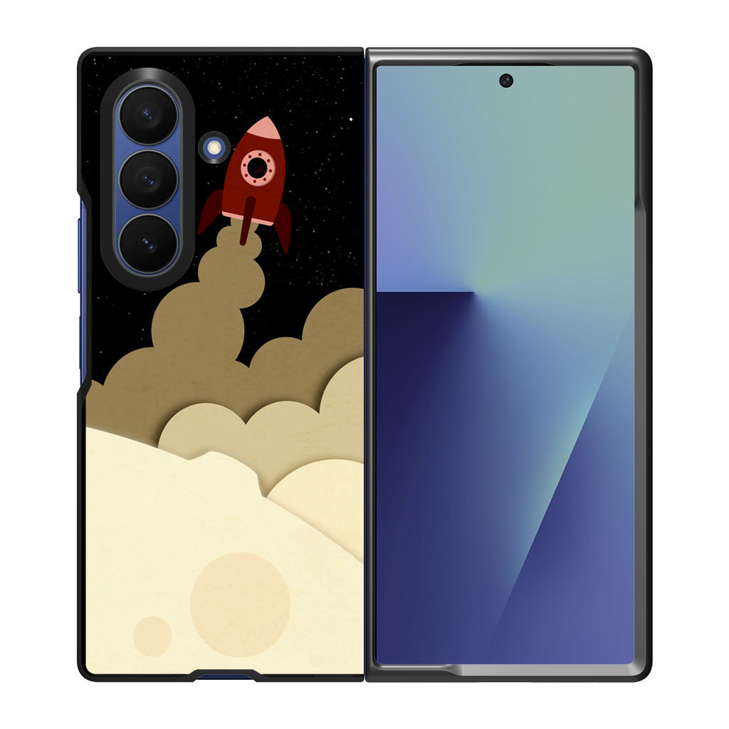 Rocket Ship Samsung Galaxy Z Fold 7 Case