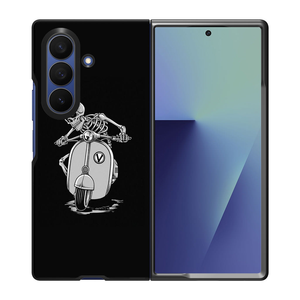 Skeleton Rides Scooter Samsung Galaxy Z Fold 7 Case