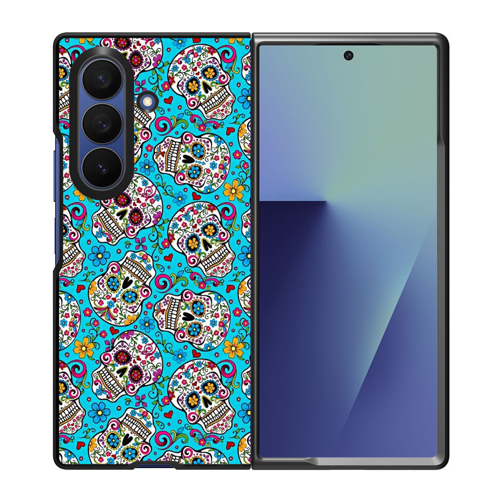 Skull Floral Sugar Samsung Galaxy Z Fold 7 Case