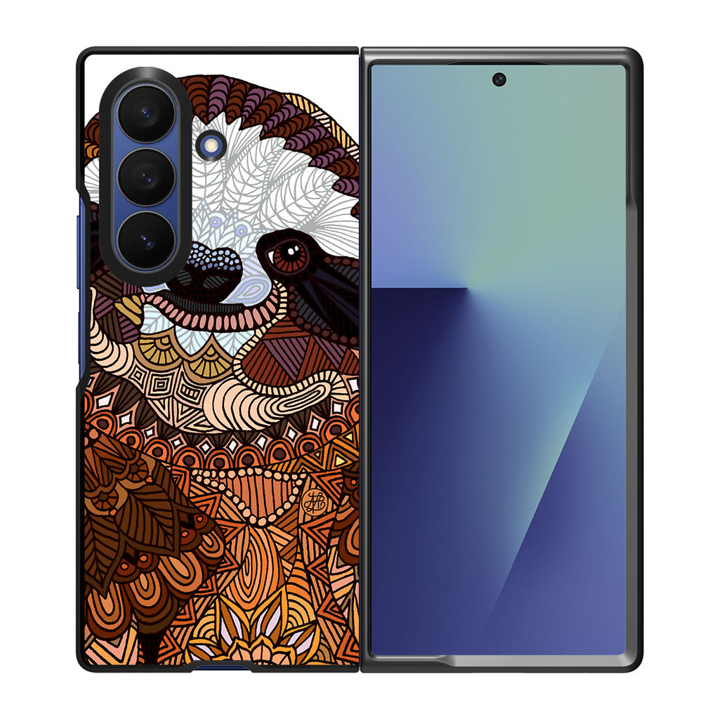 Sloth Ethnic Pattern Samsung Galaxy Z Fold 7 Case