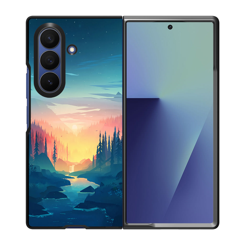 Sunset at The River Samsung Galaxy Z Fold 7 Case