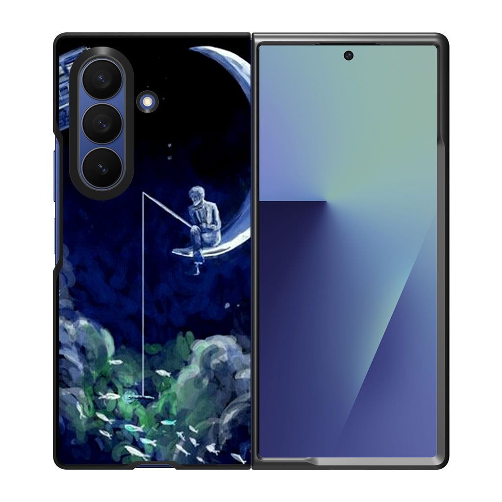 Tardis Walking To The Moon Samsung Galaxy Z Fold 7 Case