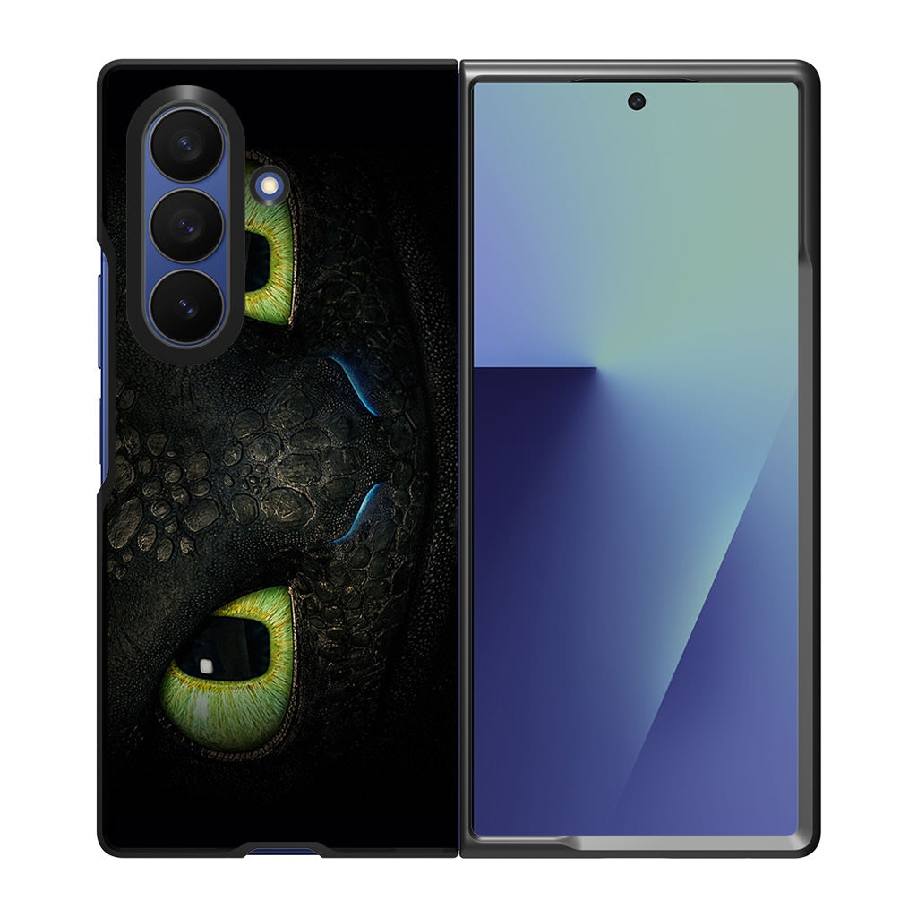 Toothless Dragon Eyes Close Up Samsung Galaxy Z Fold 7 Case