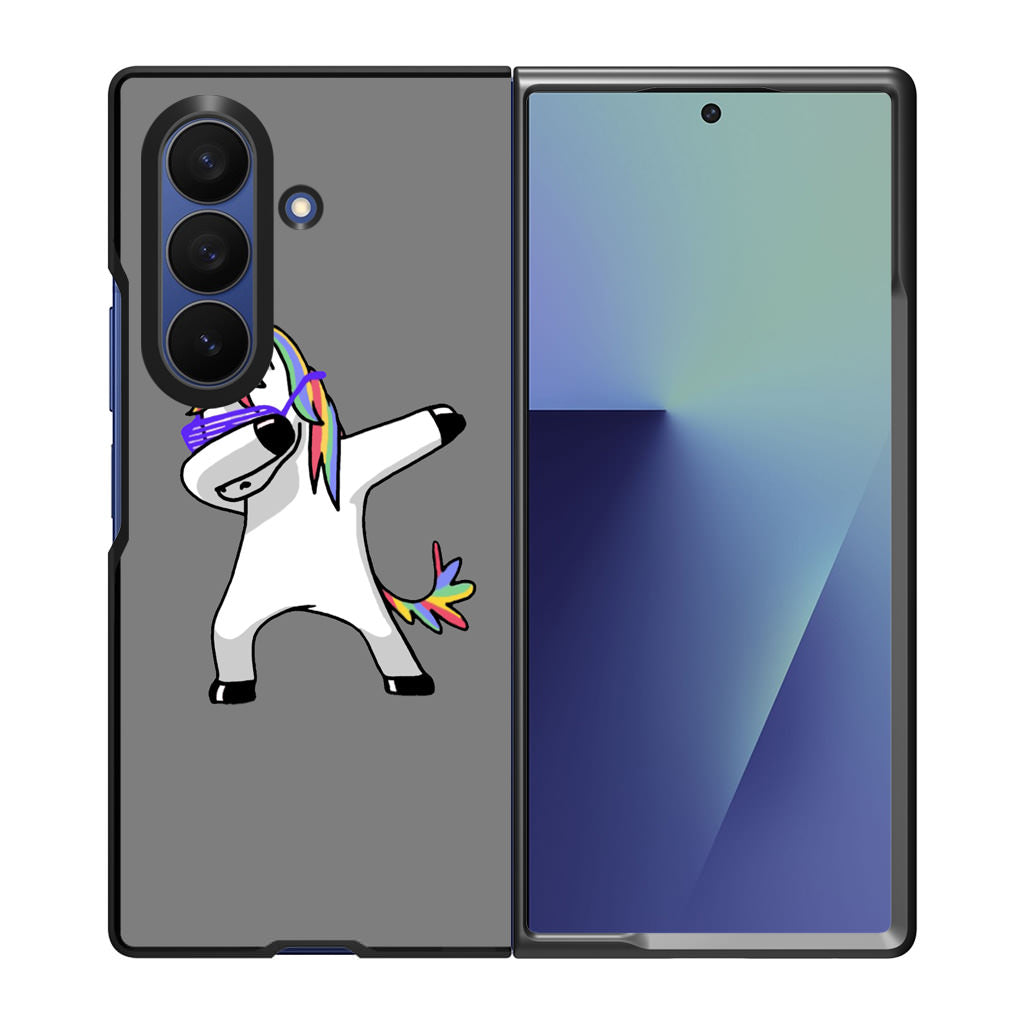 Unicorn Dabbing Grey Samsung Galaxy Z Fold 7 Case