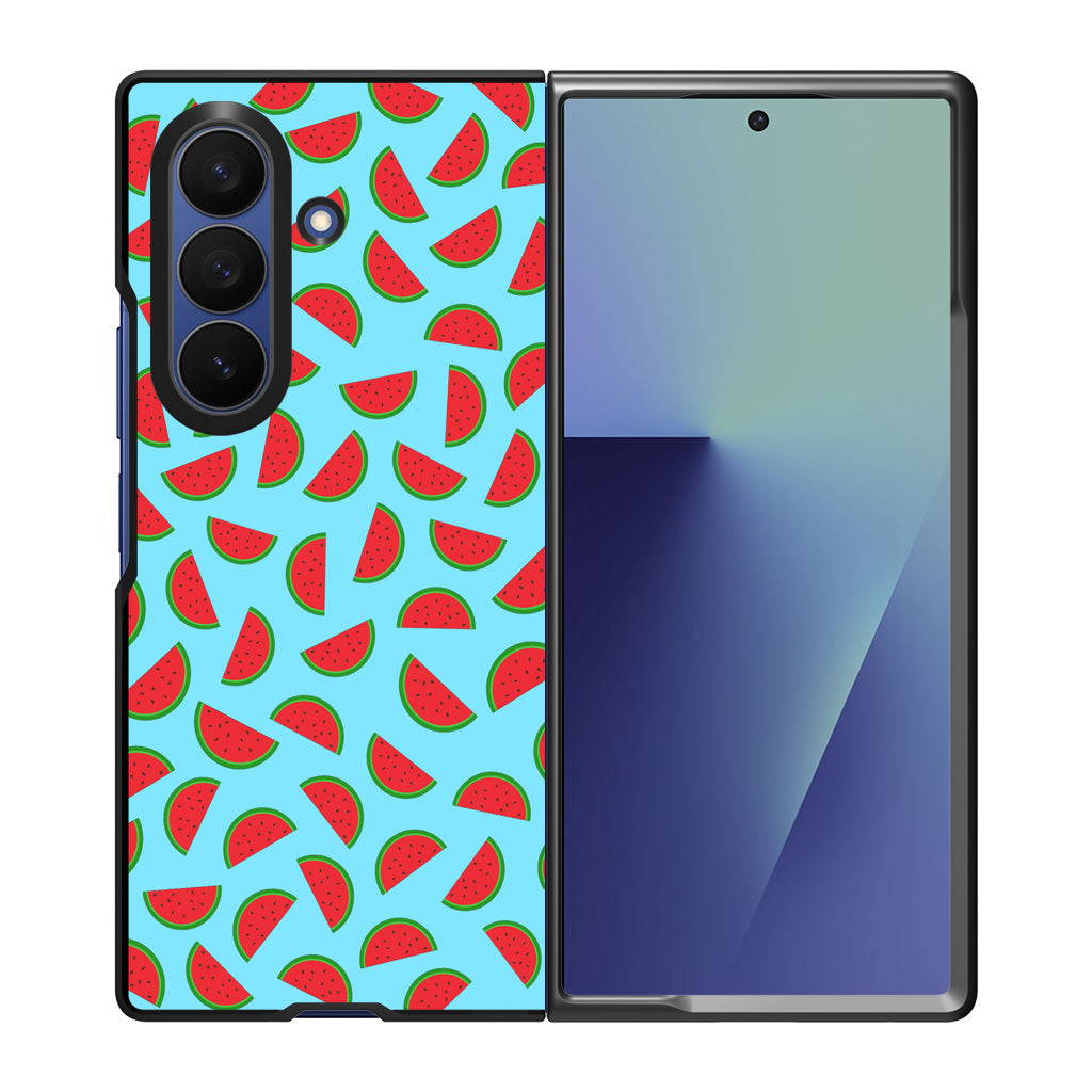 Watermelon Fruit Pattern Blue Samsung Galaxy Z Fold 7 Case