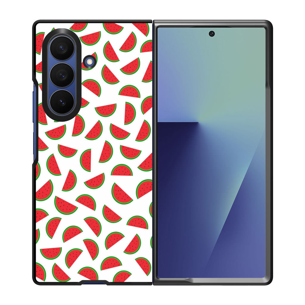Watermelon Fruit Pattern White Samsung Galaxy Z Fold 7 Case