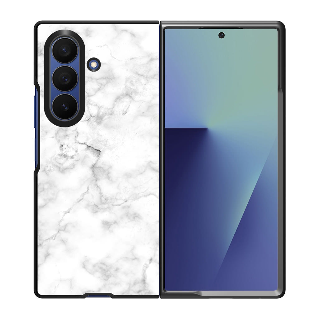 White Marble Samsung Galaxy Z Fold 7 Case
