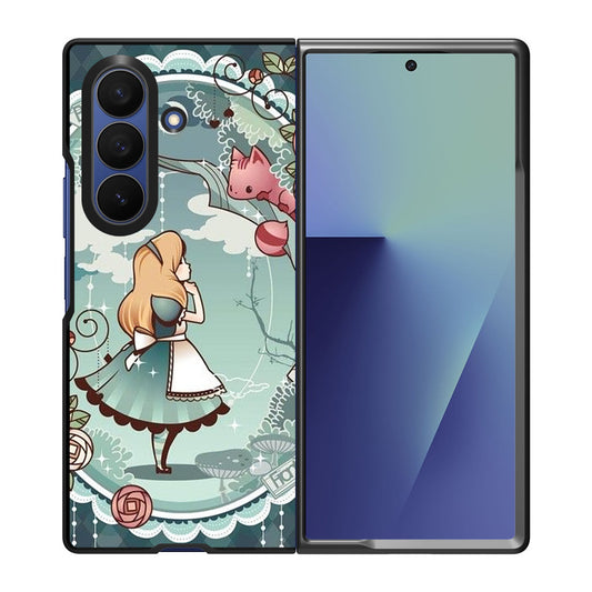 Alice And Cheshire Cat Poster Samsung Galaxy Z Fold 7 Case