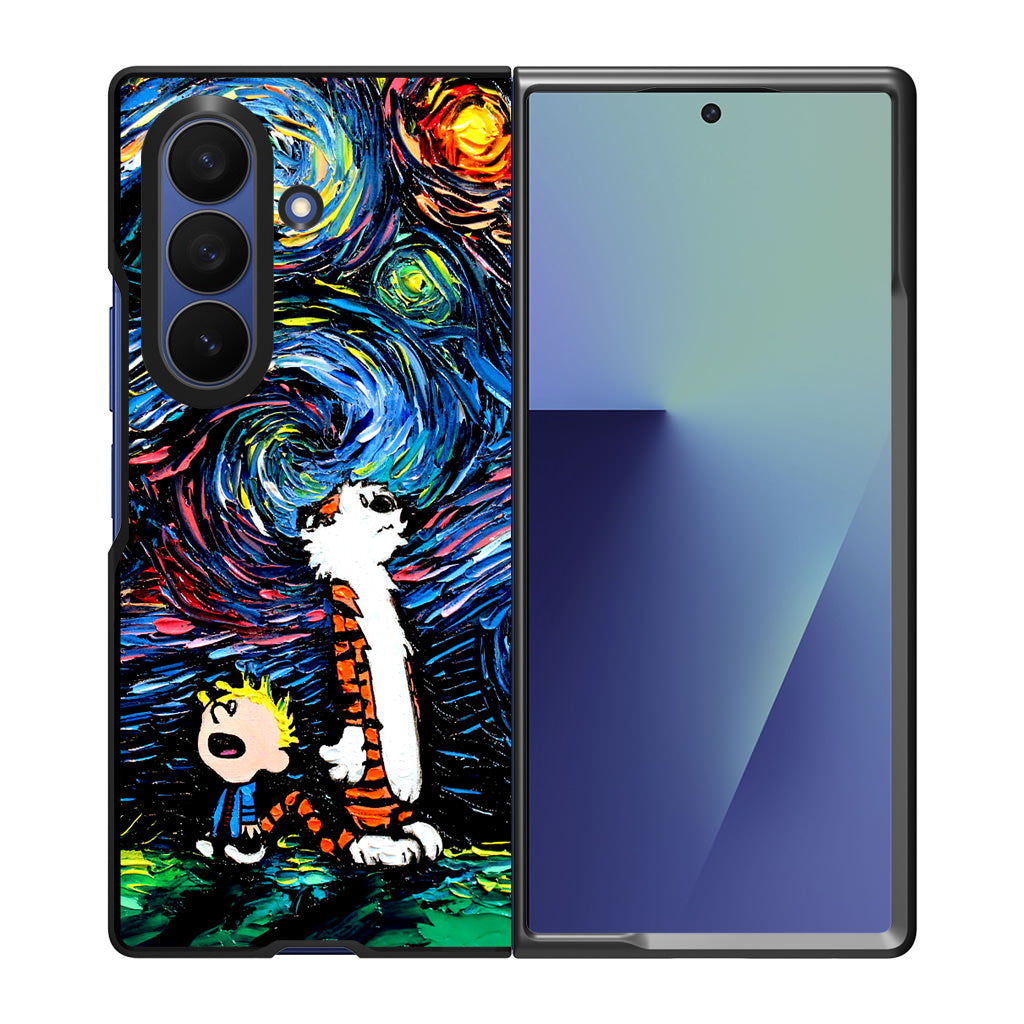 Calvin Art At Starry Night Samsung Galaxy Z Fold 7 Case