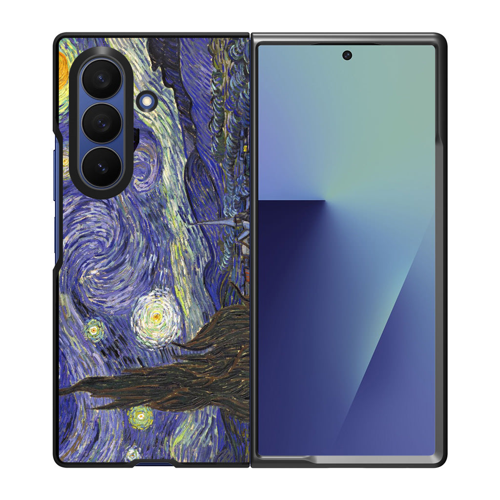 Dr Who Tardis In Van Gogh Starry Night Samsung Galaxy Z Fold 7 Case