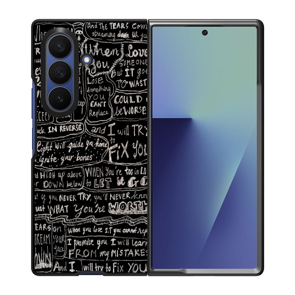 Fix You Lyrics Samsung Galaxy Z Fold 7 Case